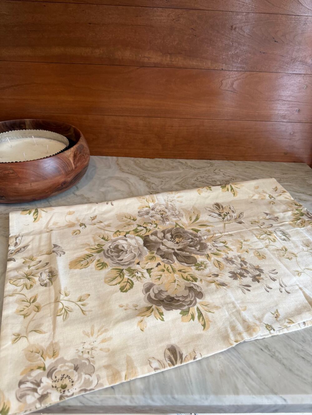 Pottery Barn Hayden Linen Cotton Standard Sham Gray Yellow Floral Print